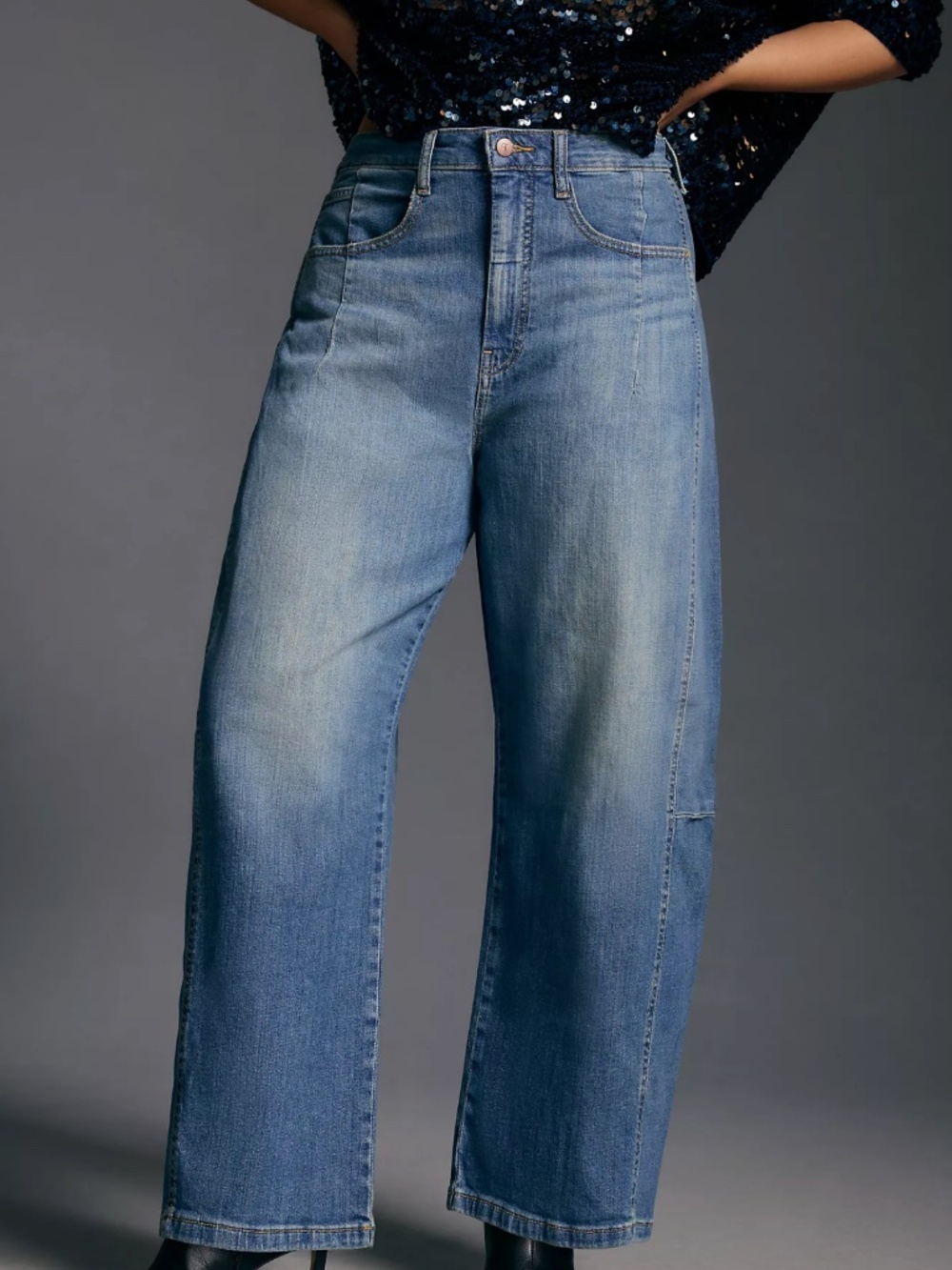 Anthropologie The Kenna Mid-Rise Heritage Barrel Jeans by Pilcro size 27 - Picture 1 of 7